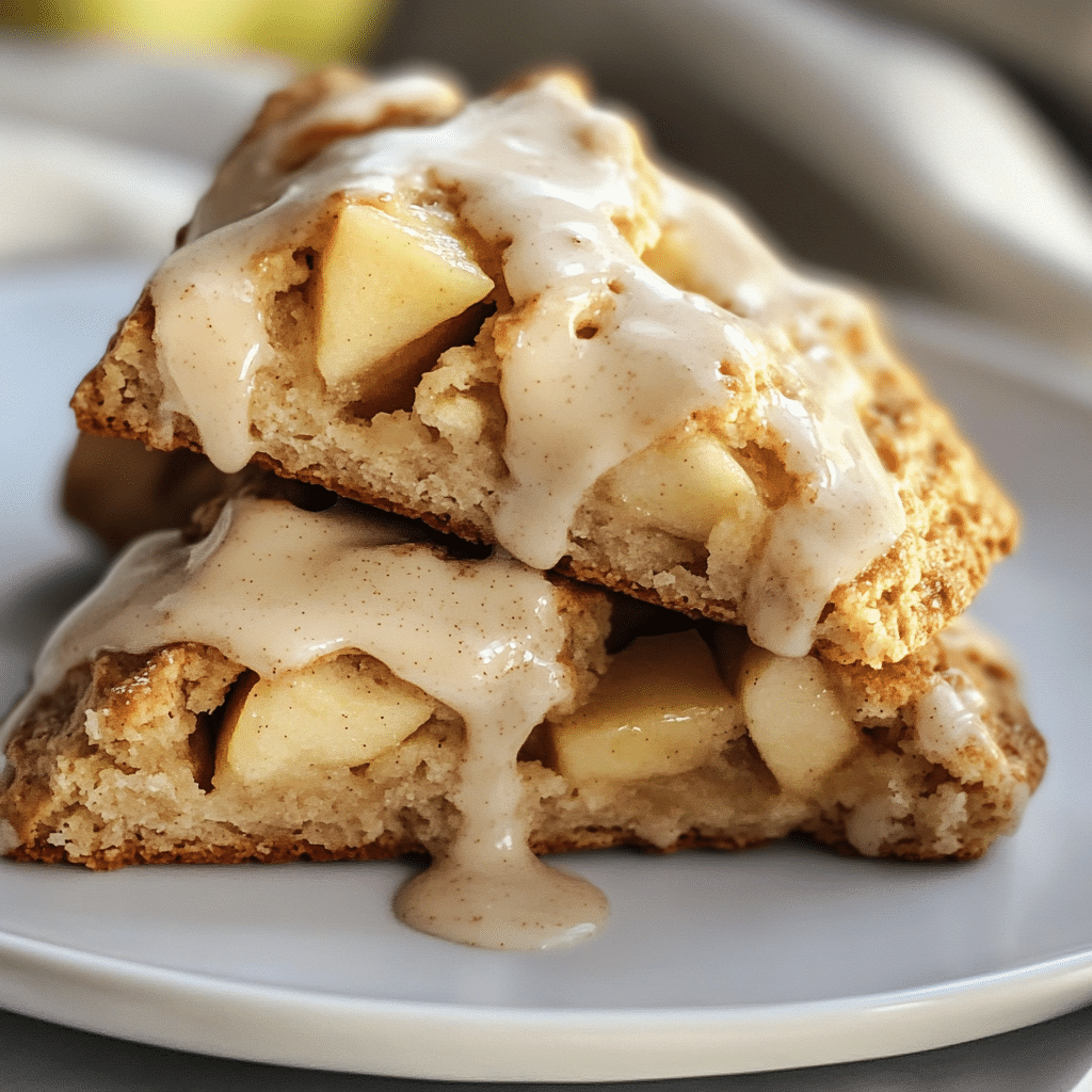 Apple Scones with Cinnamon Glaze