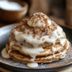 Cinnamon Roll Pancakes with Cream Cheese Frosting