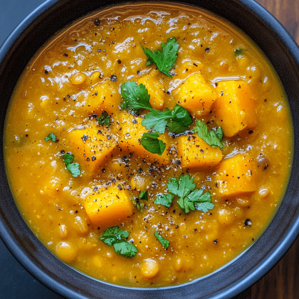 Curry Butternut Squash Lentil Soup