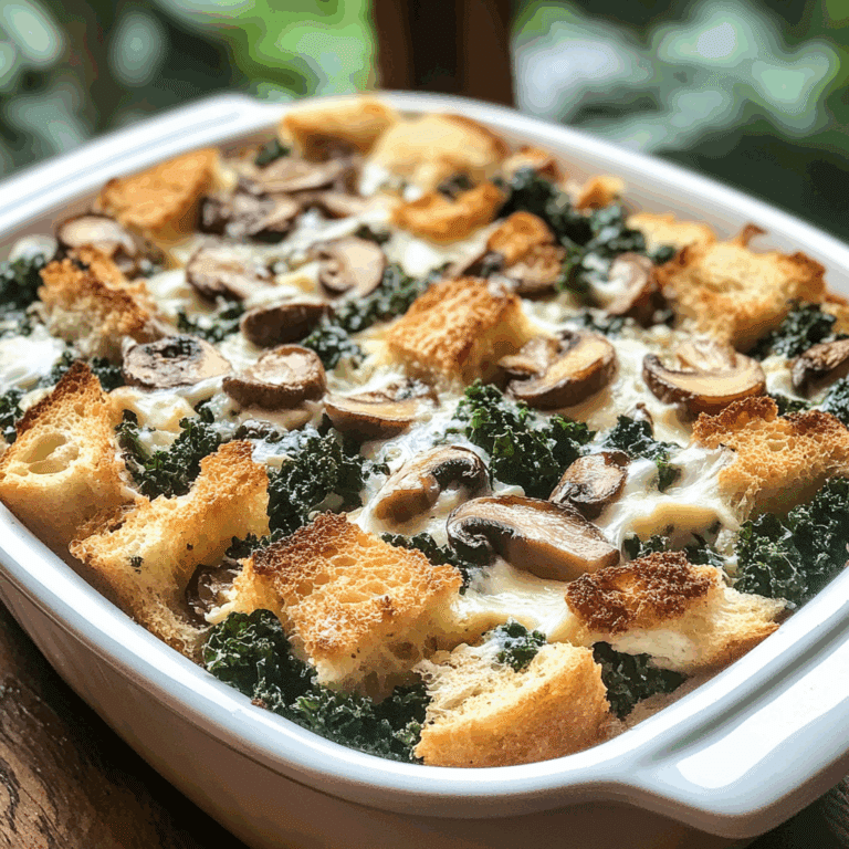 Kale and Mushroom Strata