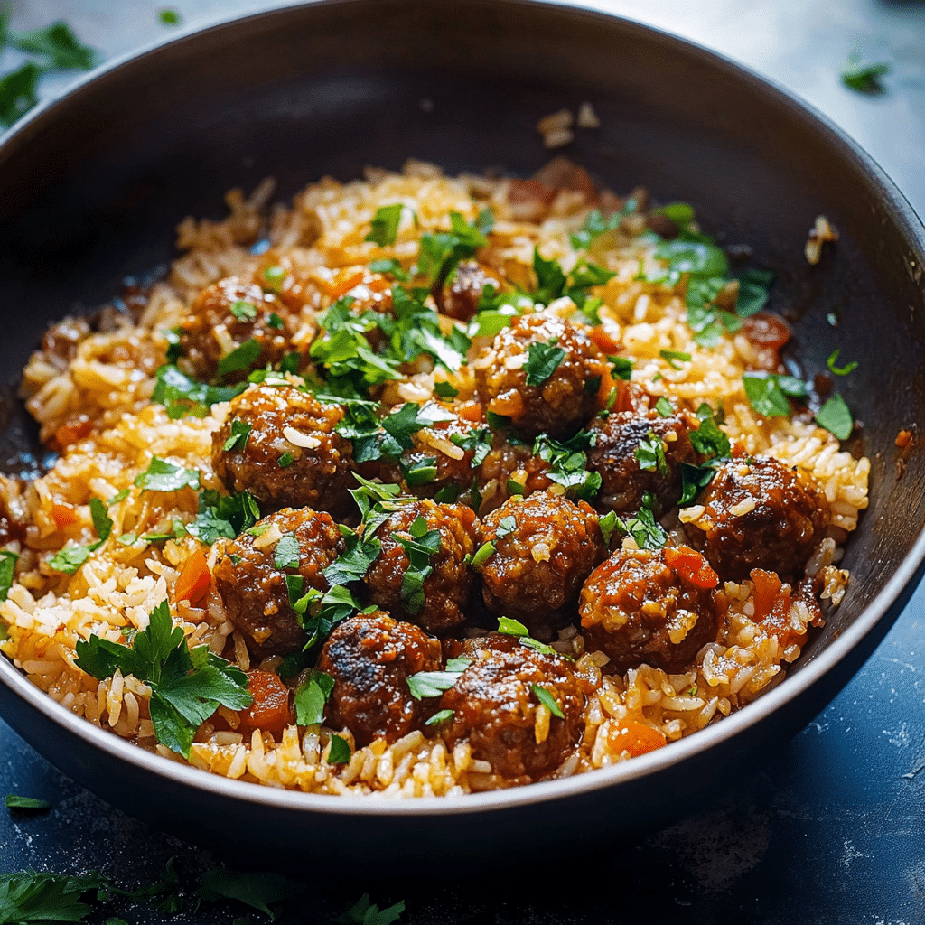 Meatballs and Rice