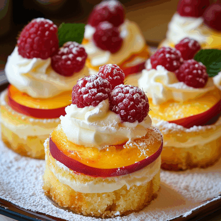Peach Melba Mini Cakes