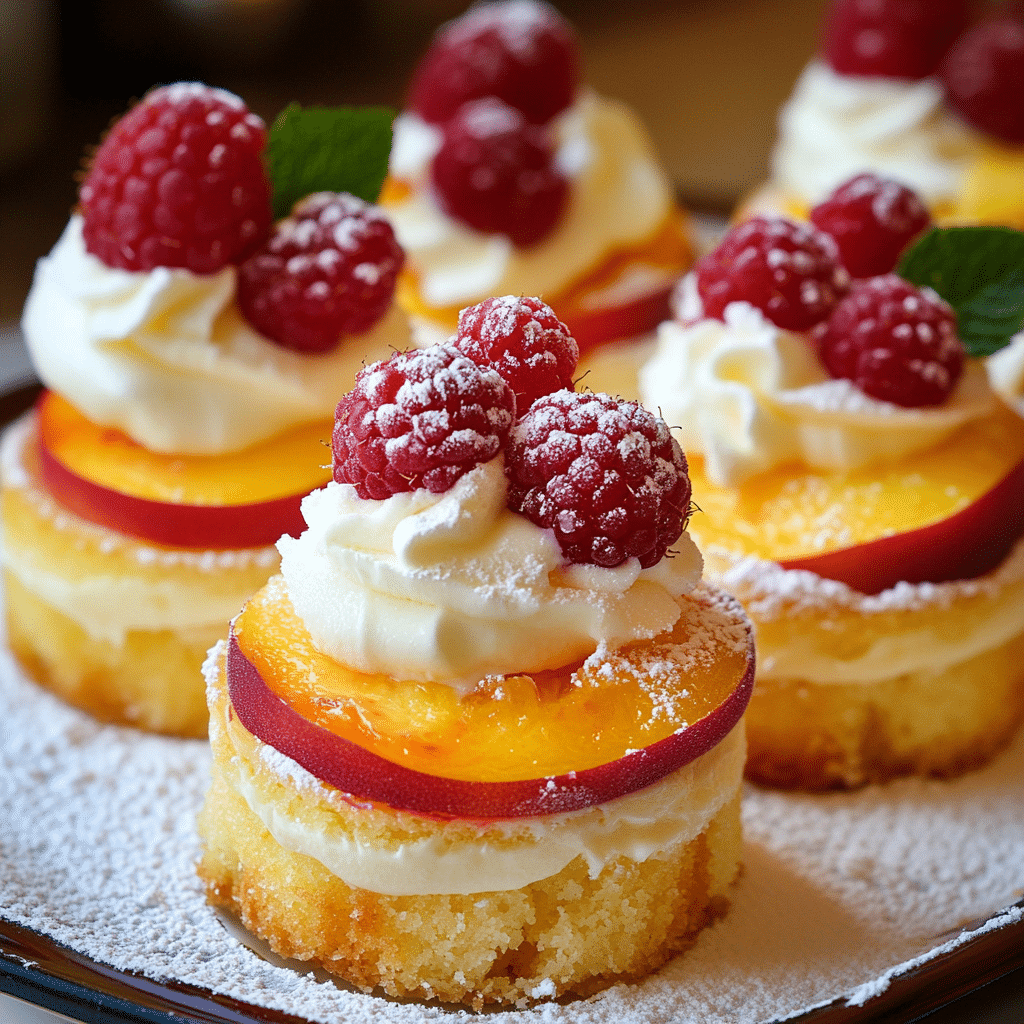 Peach Melba Mini Cakes