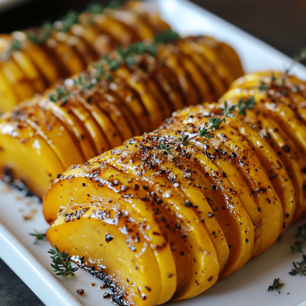 Roasted Hasselback Delicata Squash