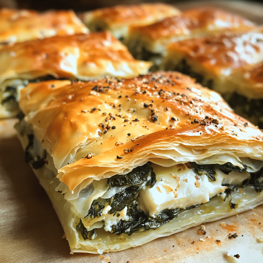 Turkish Borek with Spinach and Mozzarella