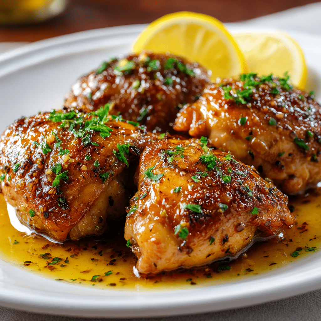 Baked Honey Garlic Chicken Thighs