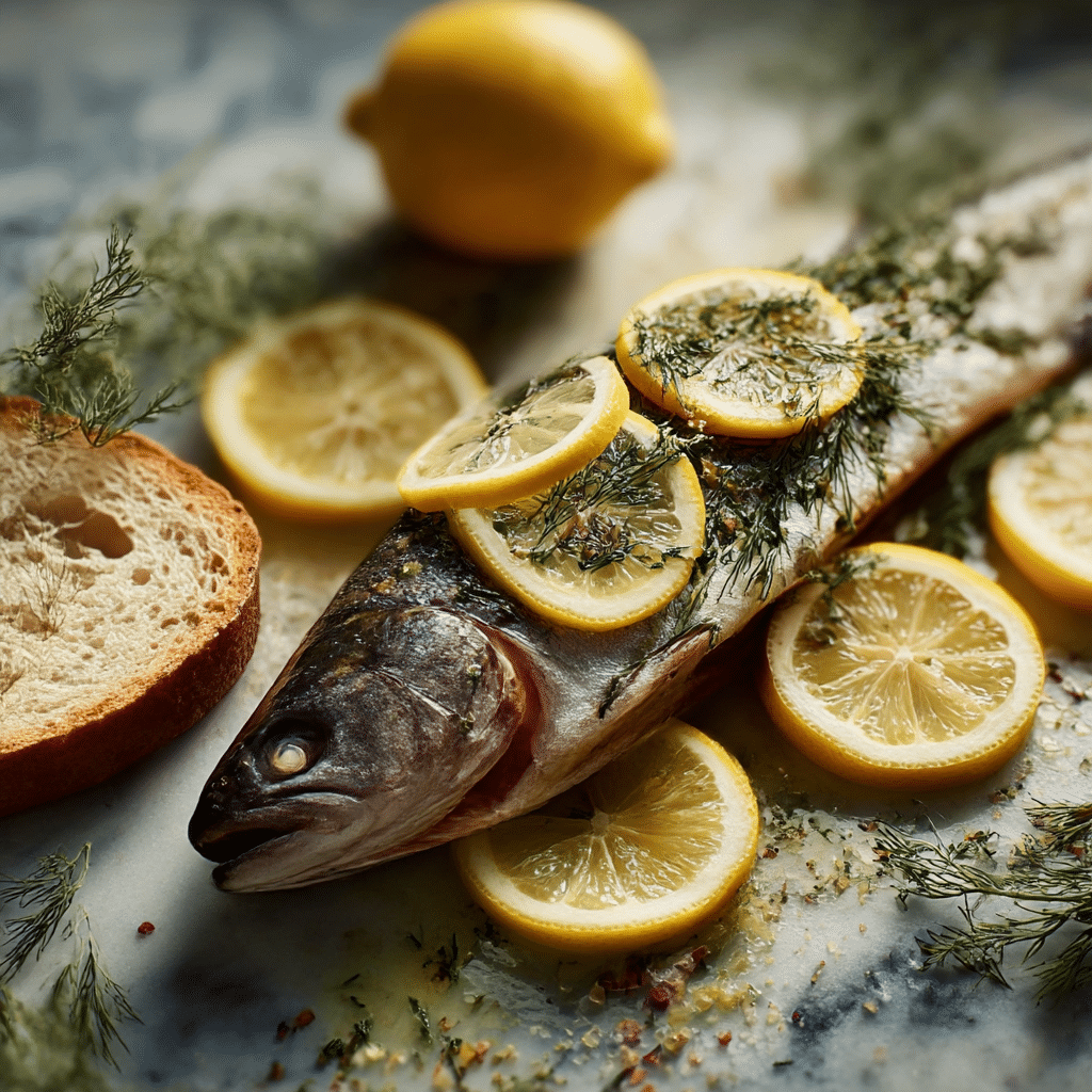 Baked Trout with Lemon and Dill