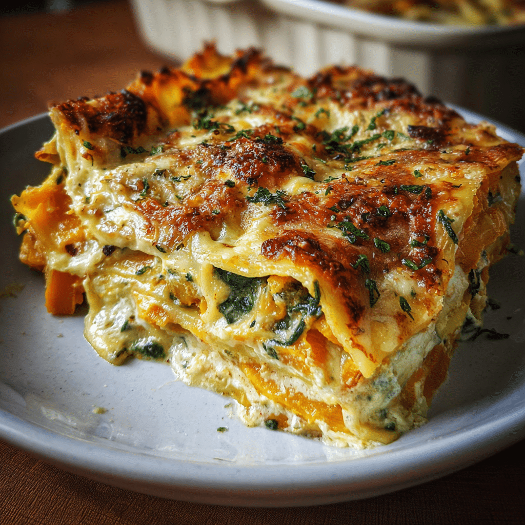 Butternut Squash and Spinach Lasagna