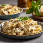 Chicken Alfredo Bake with Penne Pasta
