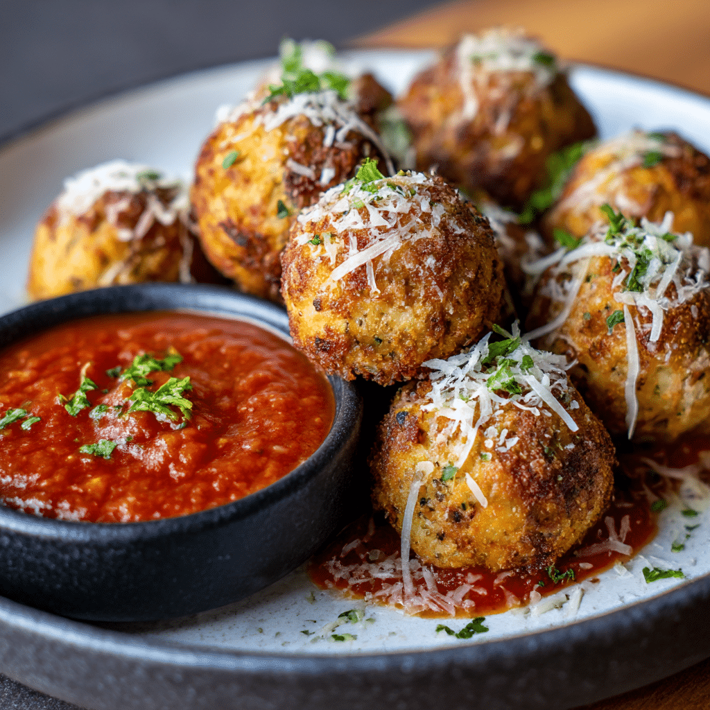 Crispy Chicken Parmesan Meatballs
