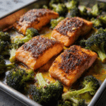Sheet Pan Salmon with Roasted Broccoli and Miso Butter