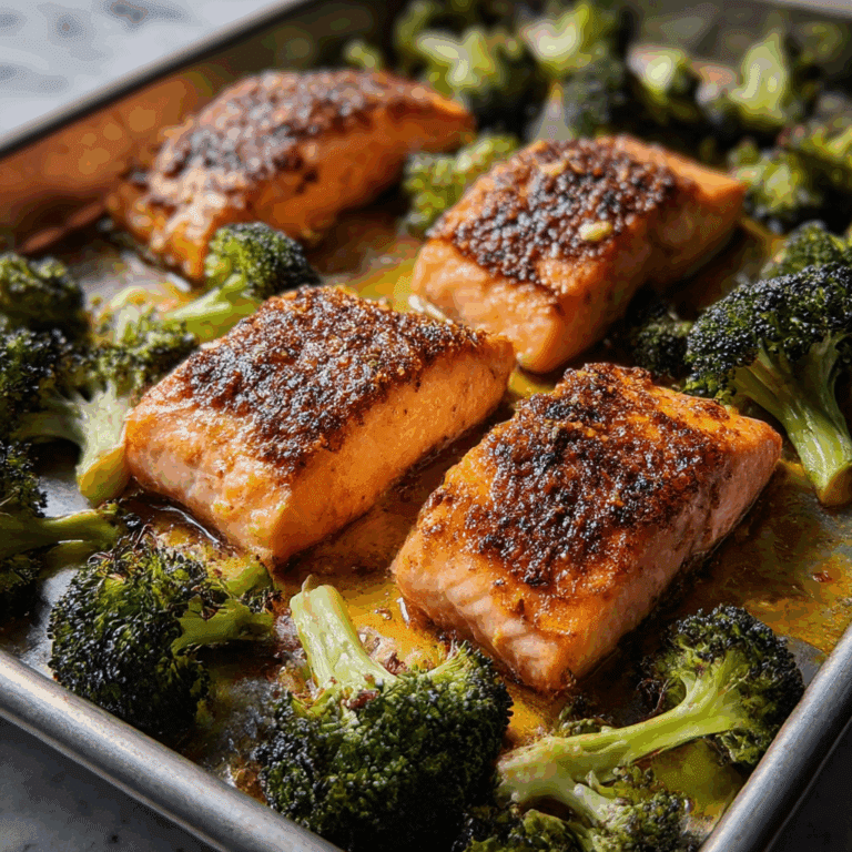 Sheet Pan Salmon with Roasted Broccoli and Miso Butter