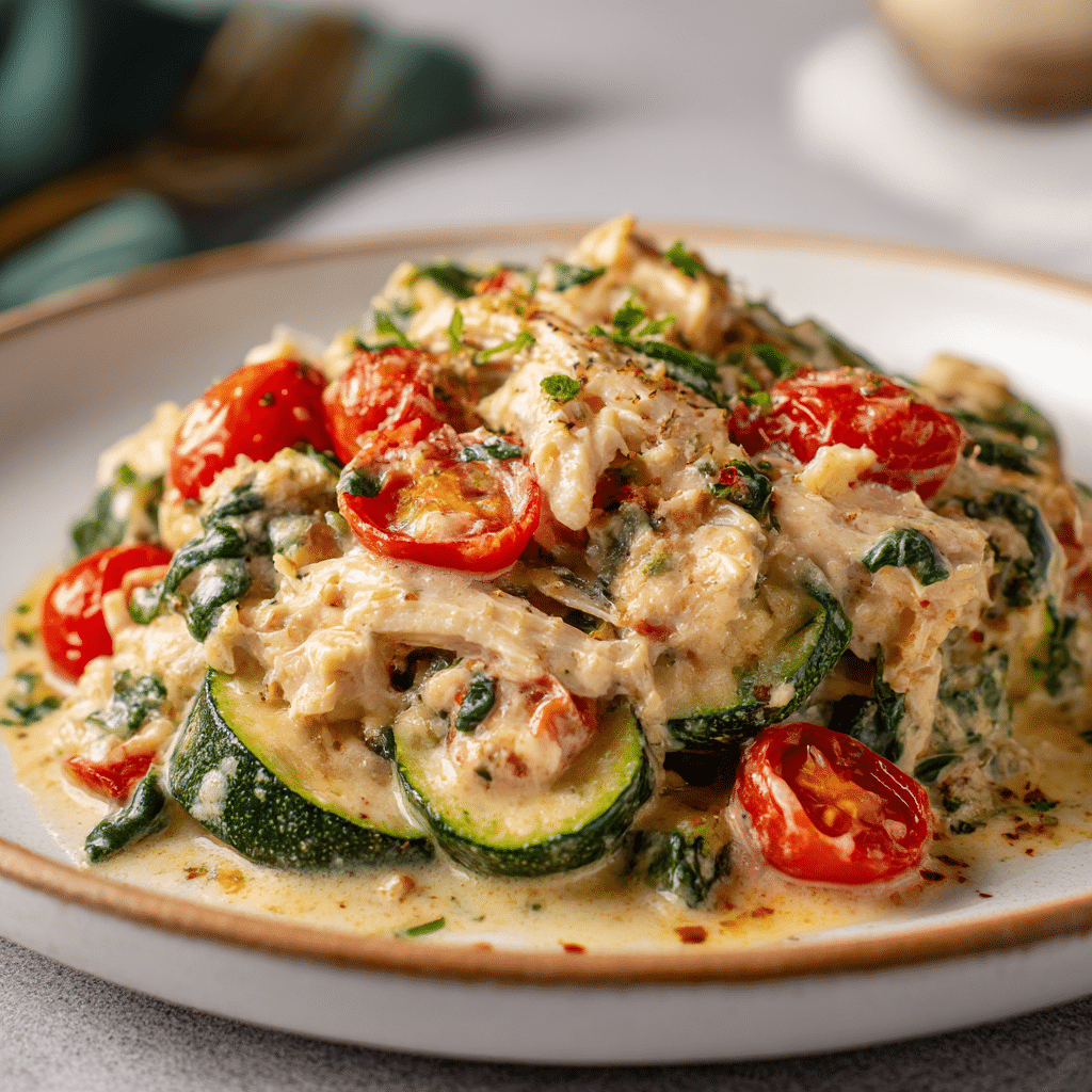 Tuscan Chicken Zucchini Casserole